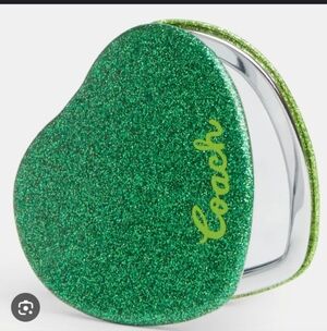 Coach-Glitter Heart Compact Mirror (Green 💚)